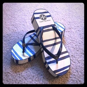 Tory Burch Wedge Flip Flops - Size 8